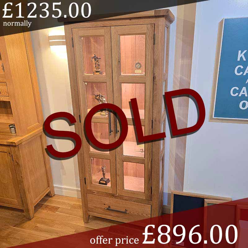 Solid Oak Display Cabinet