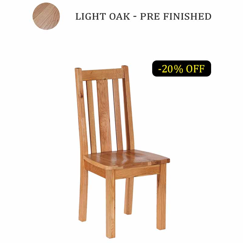 Solid Oak Dining Chair - 096 - VVSDCTS - Light Oak