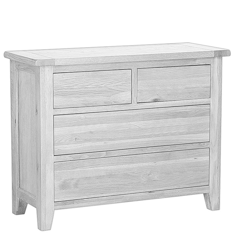 Solid Oak Chest Of Drawers - 337- V4DC2+2