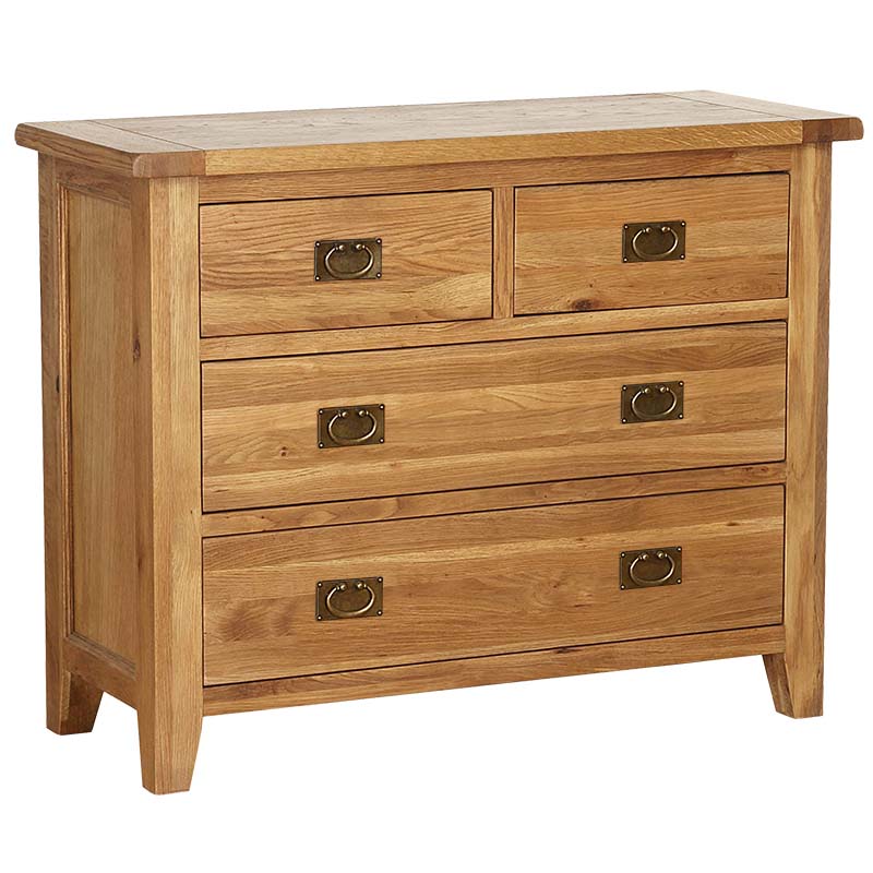 Solid Oak Chest Of Drawers - 337- V4DC2+2 - light oak